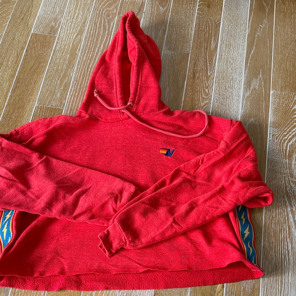 Great condition Aviator Nation Red Relaxed Cropped Hoodies Size XS